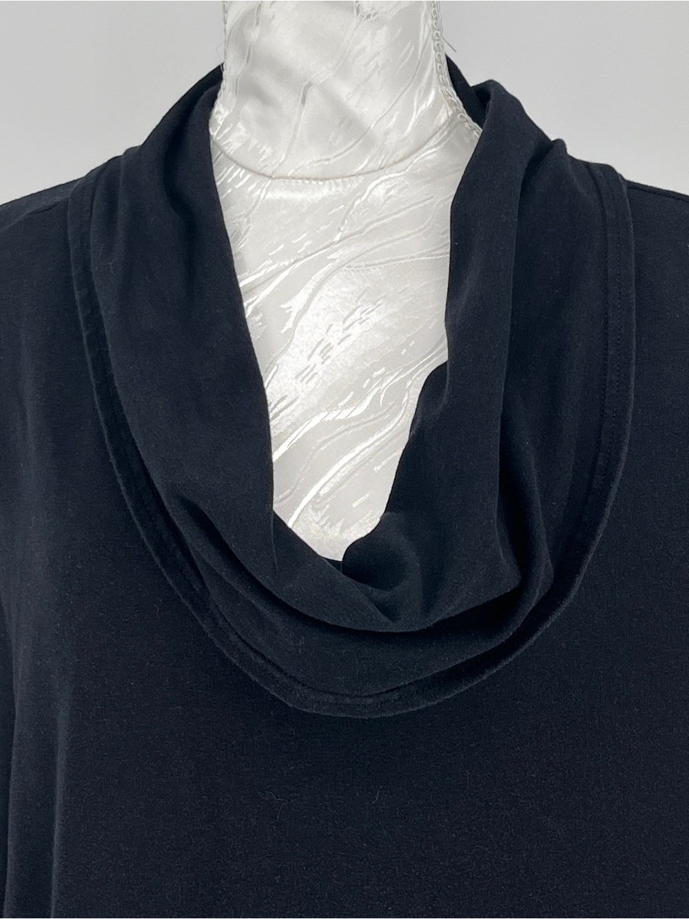 Bryn Walker Tunic Oversized Cowl Neck Top Black Lagenlook Bamboo Organic **READ*